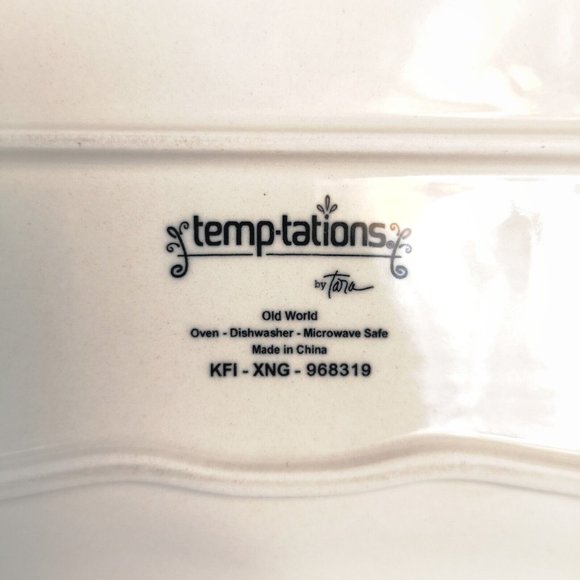 Temptations By Tara Serving Plate Old World Pattern 12"x7" green red and cream - Picture 3 of 3